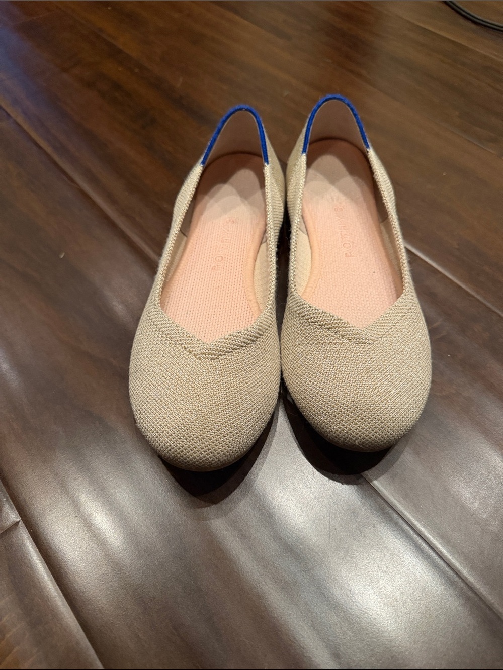 Rothy’s The Flat Ballet Flats Size 6.5 Gold Metallic